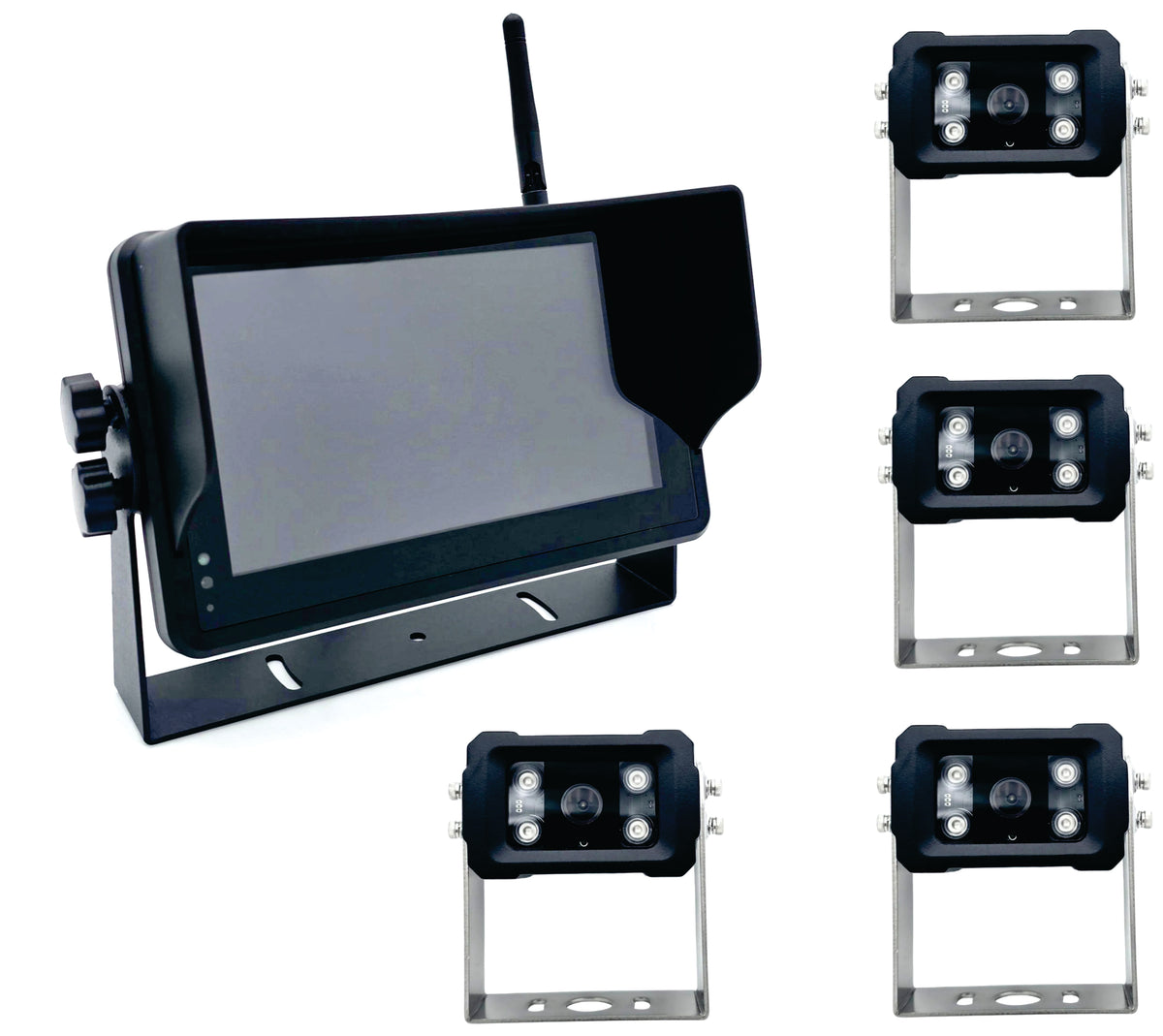 7" Vision HD Funk Kamerasystem mit 4x Kamera
