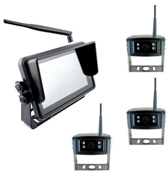 7" Profi-HD KI Funk Kamerasystem 3x HD Funk Kamera - AGRACOM