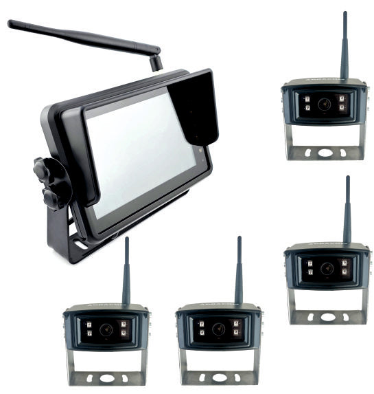 7" Profi-HD KI Funk Kamerasystem 4x HD Funk Kamera - AGRACOM