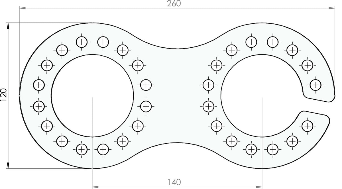 Doppelhalter für ABS-EBS Steckdosen gerade