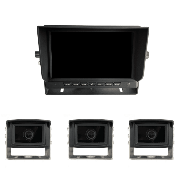 7" AHD Kamerasystem QUAD mit 3x HD Kamera - AGRACOM