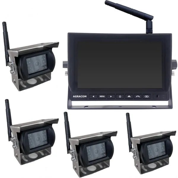 7" AHD Funk-Rückfahrkamera Set 4x Funk Kamera - AGRACOM