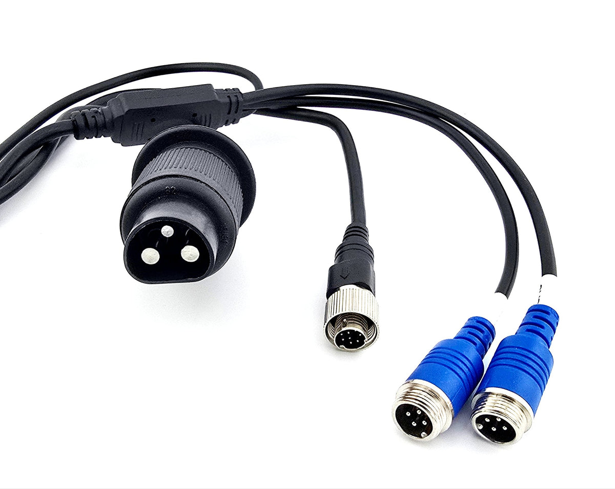 AHD Monitor DUAL Anschlusskabel mit 3 Pol. Stecker – AGRACOM