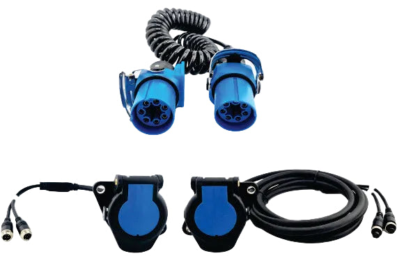 AgraConnect Blue - Spiralkabel und 2x Kamera Steckdose 2-Kanal