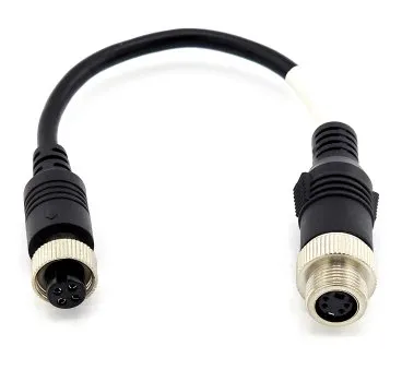 Motec und Brigade Elite Kamera Außengewinde an AGRACOM Monitor Adapterkabel AC-014, 4 Pin Mini DIN Buchse mit Gewinde auf 4 Pin Buchse
