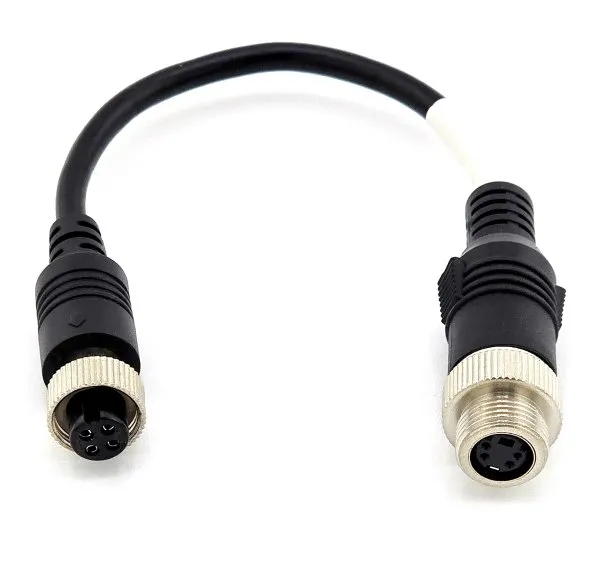 Motec und Brigade Elite Kamera Außengewinde an AGRACOM Monitor Adapterkabel AC-014, 4 Pin Mini DIN Buchse mit Gewinde auf 4 Pin Buchse